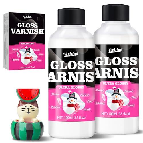 Barniz Arcilla Secado al Aire 200ml, Ceramica Secado al Aire, Barniz Transparente para Pintura Polimérica Arcilla Madera Acrilica, Protege de Grietas Arañazos Desgaste, Resistente al Agua y Brillante