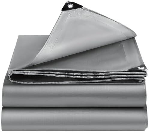 EEATUZTL Lonas Impermeables Exterior 1x2m, Lonas de Exterior Reforzado PE con Ojales, Duradera Toldo Impermeable para Jardín, Piscinia, Terrazas, Vehículos, Coche, Muebles, Leña (Plata)