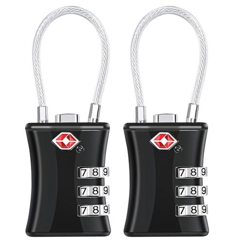 Oderra Candado Taquilla y Maleta TSA | Candado Taquilla Gimnasio | Pack de 2 | Combinación de 3 Dígitos | Seguridad para Equipaje, Mochilas, Taquillas Deportivas