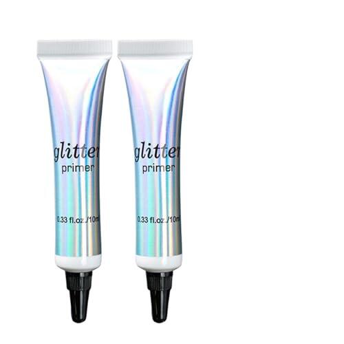 2 Piezas Eyeshadow Glitter Primer, Primaria Sombra de Ojos Fundamentos Sombra de Ojo Blanco Perla Larga Duración Maquillaje Primer