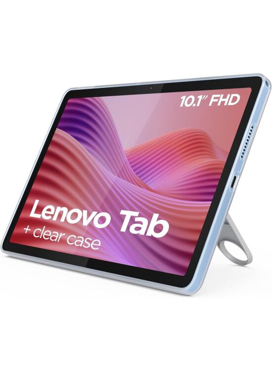Lenovo Tab, Pantalla 10.1" FHD, procesador Mediatek Helio G85, RAM 4GB, Memoria 128GB, WiFi 6, Tablet Android 14, Clear Case Incluido - Polar Blue