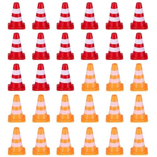 GTYHH Modelo De Cono De Tráfico De 30 Uds., Modelo De Marcado De Obstáculos De Carretera, Juguetes Educativos para Niños, Señales De Tráfico, Accesorios De Micropaisaje De Carretera