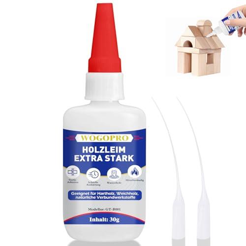Pegamento para madera extra fuerte, adhesivo para madera resistente al agua, transparente y de secado rápido para trabajos de encolado versátiles y manualidades, 30g