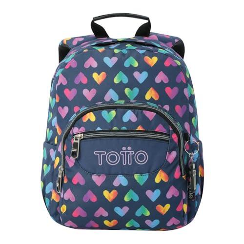 TOTTO - Mochila Escolar, Modelo Tempera, Capacidad 12 L, 3 Bolsillos, Bolsillo Tablet 10", Bolsillo Botella, Espaldar Ergonómico con Flujo de Aire, Cómodas Correas en S, Estampado Latty