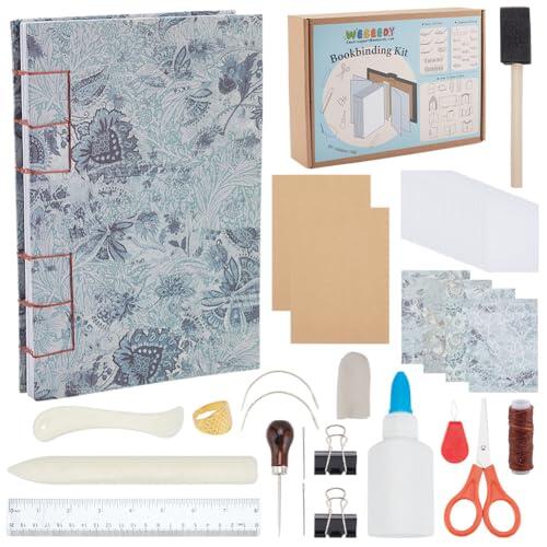 WEBEEDY 79 piezas de diario de encuadernación de libros para adultos principiantes, kit de encuadernación de estilo japonés para manualidades, manualidades y accesorios de costura, regalos de