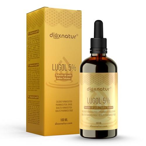 DIOXNATUR® Solución de Lugol 5% Calidad Farmacéutica 100ml | Gotas de Yodo Líquido y Yoduro de Potasio con Pipeta Dosificadora Precisa
