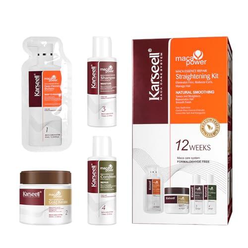 Karseell Kit Keratina para Alisar el Cabello, Tratamiento Alisado en Casa Durante 12 Semanas para Todo Tipo de Cabellos