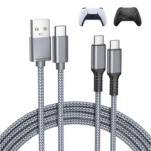 Basesailor para XBox Series X|S Cable Cargador 2M 2Pack,PS5 Pro Controller