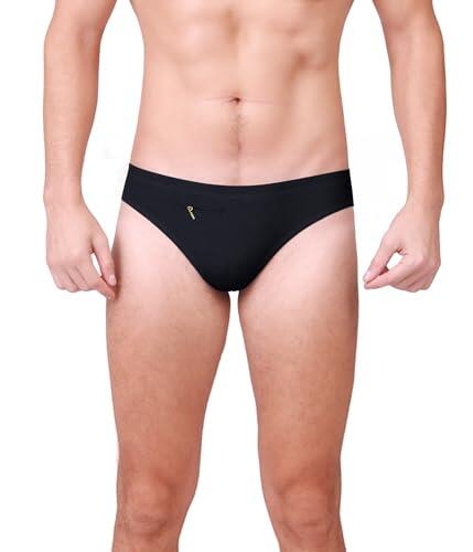 Trendy Boy Bañador Slip para Hombre Traje de Baño Deportivo Secado Rápido Slip de Baño Clásico (XL, LA661-Black)