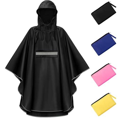 NEWIROVE Chubasquero Ligero Para Niño y Niña, Poncho Impermeable Plegable Con Rayas Reflectantes, Capa Chuva Criança Infantil 120-140 cm