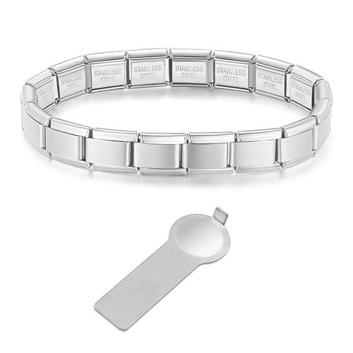 IKOPFLN 1 unidad Juego de pulsera con 1 pulsera de iniciación, herramienta de apertura, 9 mm, hecho a mano, compatible con las principales marcas de abalorios