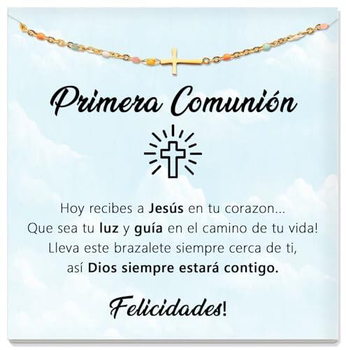 SOFIA FERRER Regalo Comunion Niña, Pulsera Niña Comunion, Regalos Comunión Originales, Pulsera Primera Comunión 8, 9, 10, 11, 12 años (Luz)
