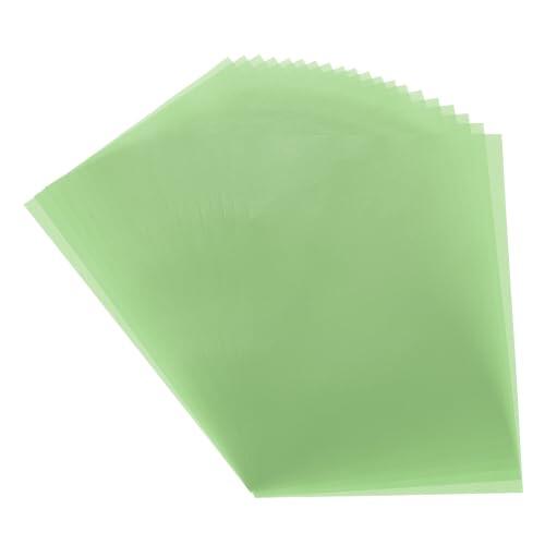 QUARKZMAN Papel de pergamino de colores, 20 hojas de transparencia verde claro 8.3" x 5.9" Papel de pergamino imprimible, hojas de pergamino translúcido