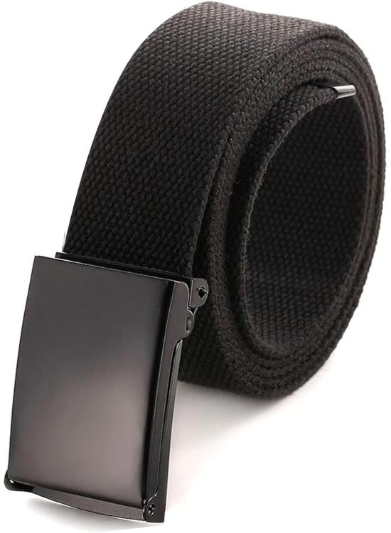GUIGA cinturones hombre,cinturones de trabajo ajustables sin agujeros para hombres, cinturón de lona unisex, adecuado para todas las ocasiones