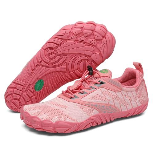 SAGUARO Barefoot Hombre Mujer Zapatillas Minimalistas Calzado Minimalistas Zapatillas de Trail Running Exterior, Free Ⅰ -Zapatos Barefoot Rosa Claro,Gr.41
