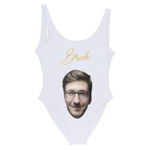 Traje de Baño Personalizado para Mujer con Cara de Foto, Diseño de Una Pieza Divertido para Novia, Fiesta