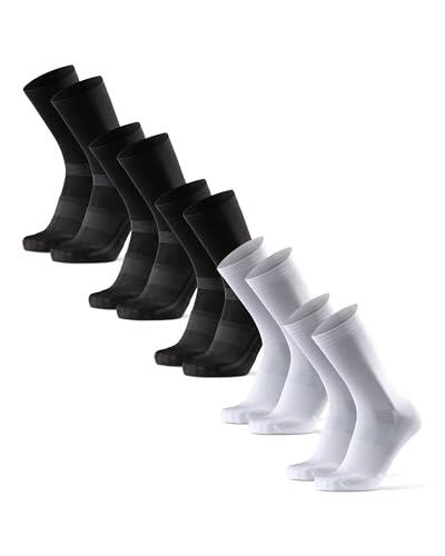 DANISH ENDURANCE Calcetines de Ciclismo, Calcetines Deportivos Anti-Ampollas Hombre Acolchados y Transpirables, para Hombres y Mujeres, 3 y 5 Pack, Multicolor (3xnegro, 2xblanco/Negro), 39-42