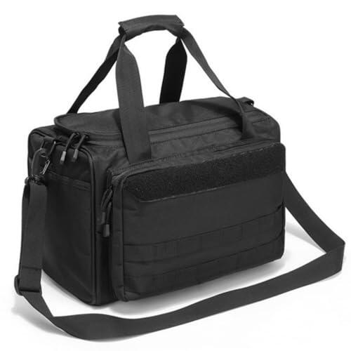Peminkoo Bolsa de Tiro con Pistola táctica Sistema Molle Bolsa de Entrenamiento de Tiro Bolsa de Pistola Accesorios de Caza y Acampada Herramienta Mochila de Hombro (Black)