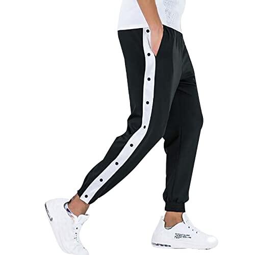 Pantalones de rehabilitación para hombre con apertura lateral, pantalones de jogging, pantalones postoperatorios, pantalones de entrenamiento de pierna ancha, pantalones de entrenamiento de pierna
