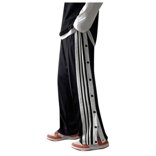Pantalones de rehabilitación para hombre con apertura lateral, pantalones de jogging, pantalones postoperatorios, pantalones de entrenamiento de pierna ancha, pantalones de entrenamiento de pierna