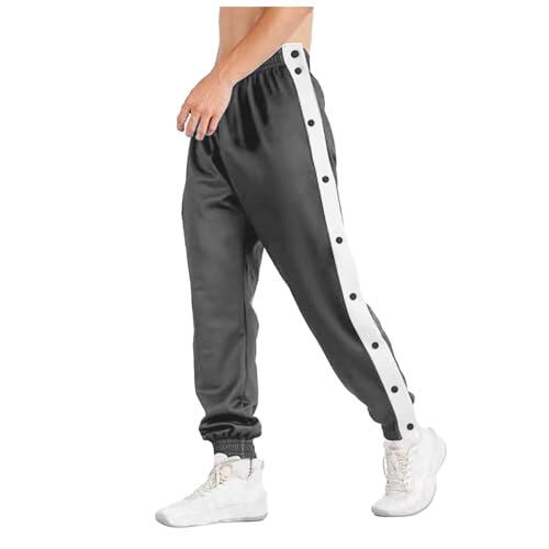 Pantalones de rehabilitación para hombre con apertura lateral, pantalones de jogging, pantalones postoperatorios, pantalones de entrenamiento de pierna ancha, pantalones de entrenamiento de pierna