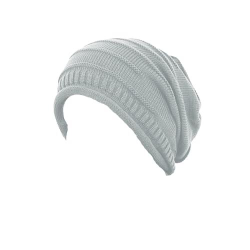 rtdgcv Gorro de invierno para mujer, diseño trenzado, para invierno, holgado, para invierno, gris, Talla única
