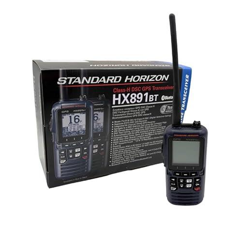 Standard Horizon HX891BT/E Radio marina VHF flotante, 6 W, navegación GPS, IPX8 impermeable, Bluetooth (azul marino)