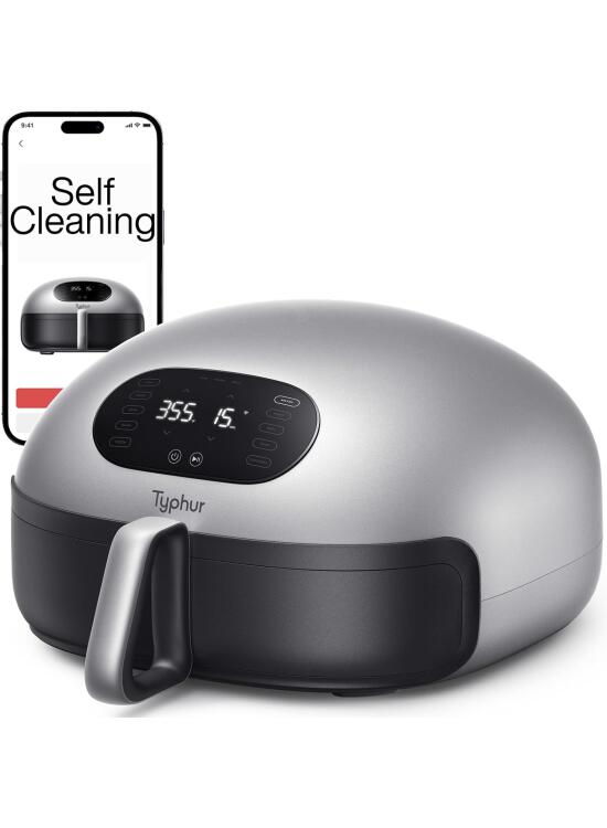 Typhur Dome 2 Air Fryer 15-in-1, 5,3L Freidora sin aceite, n.º 1 Velocidad Cocción Flujo de aire Innovador, Freidora de Aire Digital Inteligente Autolimpiante, Cesta Freidora Eléctrica LED Pantalla