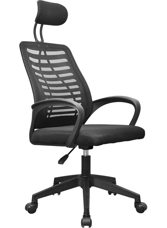 Mars Gaming MGC-ERGOB, Silla Gaming Ergonómica, Asiento y Respaldo de Malla Transpirable, Reposacabezas Regulable, Altura Ajustable Entre 110.5 y 120.5cm, Sistema de Balanceo de 3° a 18°, Negro