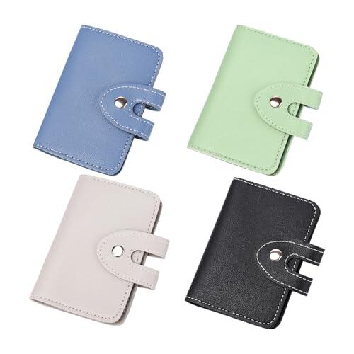 Tarjetero De Cuero PU De 4 Piezas, Tarjetero De Gran Capacidad, Tarjetero Portátil, Mini Tarjetero, Tarjetero De Diseño Simple