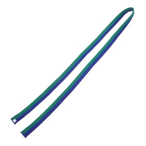 TOGEVAL Cinturón De Taekwondo y Kárate 2.4 m Verde y Azul, Tejido De Poliéster y Algodón, Resistente Al Desgaste, Cómodo para Entrenamiento y Competición De Artes Marciales