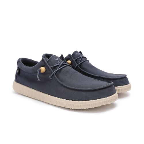 WALK IN PITAS | WP150 WALLABI Washed | Mocasines de Hombre | Náuticos Casual | Zapatillas de Tela | Zapatos sin Cordones | Deportivas Casuales | Calzado de Walkinpitas | Marino 43