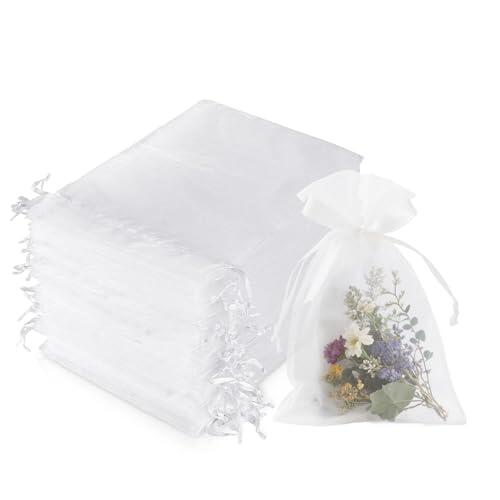 Kzouenzu Bolsas De Organza [100 Piezas], Bolsitas Para Regalos, Para Joyas, Bodas Festival Fiesta, Preferencias De Boda - 7 X 9 Cm