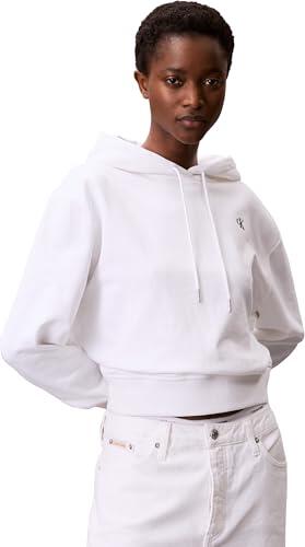 Calvin Klein Jeans LS Archive Terry PO Hood LV047C224G Sudaderas para Mujer, Blanco (Blanco Brillante), L, Blanco (Blanco Brillante), L