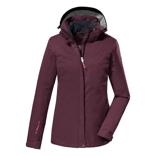 killtec Mujer Chaqueta funcional/chaqueta de exterior con capucha con cremallera KOS 133 WMN JCKT, weintraube, 36, 38383-000
