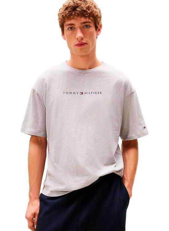 Tommy Hilfiger Camiseta de Manga Corta Hombre Logo con Cuello Redondo