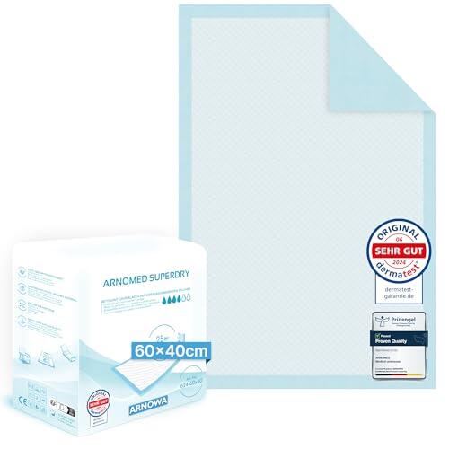 200x ARNOMED empapador incontinencia desechable Ligero, empapador Absorbente 60x40cm, Cambiador bebé desechable, empapador 5 Capas celulosa Cama para incontinencia, empapador Cama desechable