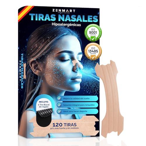 Tiras Nasales Deportivas Premium (120) + Mouth Tape de regalo Nose Strips Nasal Strips anti ronquidos para dormir y respirar mejor por la nariz Adhesivo Médico 50% Más Fuerte Certificado CE ISO13485