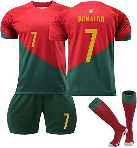 FTRGHNY Camisetas de Futbol Niño y Adulto 2024 2025, Chándal Futbol Niño Conjunto, Equipacion Futbol Niño Equipo de Entrenamiento de Fútbol,Camiseta Niño Futbol, Pantalones, Calcetines y Rodillera