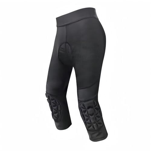 Topeter Pantalones de ciclismo acolchados 3D para jóvenes, leggings capri con rodilleras, mallas cortas de compresión para bicicleta, Negro, 7-8 años
