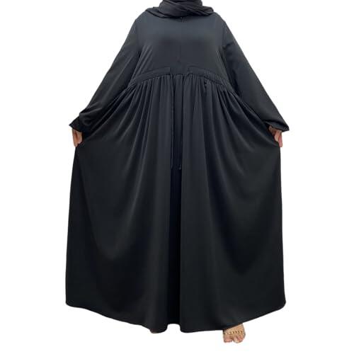 Eauptffy Ropa de oración para mujer Islam Abaya Vestido Mujer - Maxi Musulmana Ropa de Cuerpo Completo Vestido de Oración Manga Larga Batas Islámicas Jilbab Dubai Caftán Africano Ramadán Djellaba,