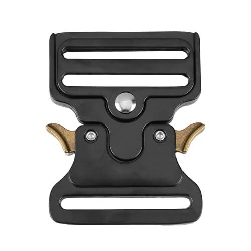 THKO Hebilla de cinturón para hombre de 50 mm, color negro mate, hebilla de metal resistente, cierre moderno, ideal para cinturón de cuero, mochila táctica al aire libre, Negro, 50MM