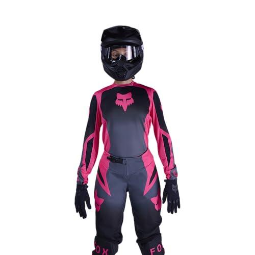 Fox Racing 180 Shield Motocross Dirt Bike Jersey para Mujer, Negro/Rosa, Talla S