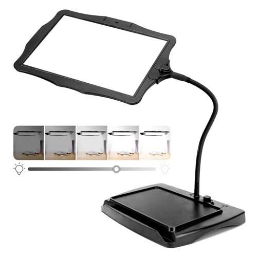 10x Lupa con Luz Y Soporte, 50 Cuentas LED De Brillo Ajustable, Diseño Antideslumbrante, Lupas De Gran Aumento, Lupa De Observación De Lectura De Mesa O Portátil con Base Manualidades
