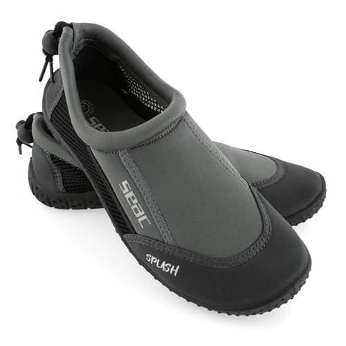 SEAC Splash, Zapatillas para Rocas para Adultos y niños, de Secado rápido, Zapatillas para el mar, la Playa y la Piscina, Gris/Negro, 42