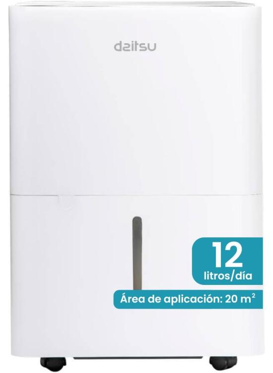 Daitsu Deshumidificador de Humedad 12L Silencioso | Modo Secado de Ropa | Control Automático de Humedad | Diseño Compacto y Bajo Consumo | Ideal para Hogar y Oficina [Clase de eficiencia energética A]