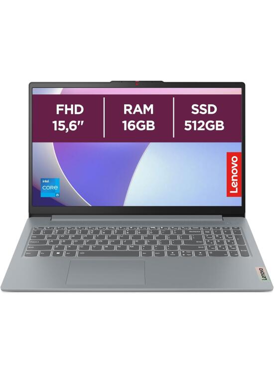 Lenovo IdeaPad Slim 3 Gen 8 - Ordenador Portátil 15.6" FHD Intel Core i5-13420H, 16 GB RAM, 512 GB SSD, Intel UHD Graphics, Wi-Fi 6, Sin Sistema Operativo Teclado QWERTY Español - Gris Ártico