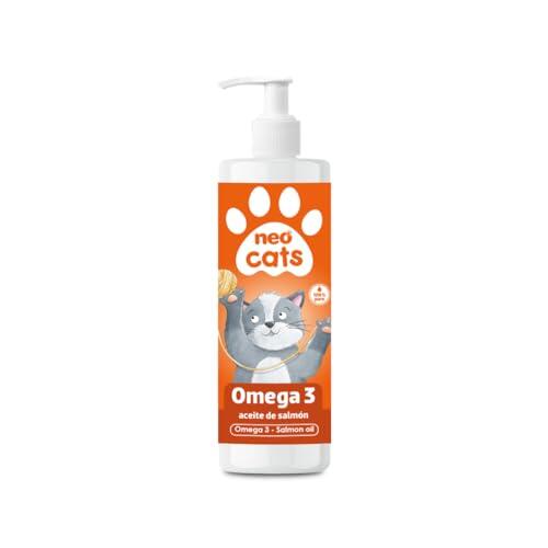 NEO CATS - Complemento Nutricional Líquido Omega 3 para Gatos - con Aceite de Salmón Puro - Refuerza Las Defensas, Aporta Vitalidad, Mejora la Movilidad, el Pelaje y la Función Cognitiva - 300 ml