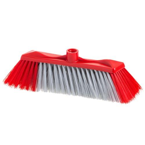 Maya - Escoba para Interiores y Exteriores MAX 3 con 3 Tipos de Fibras | 34x11x10 cm | Cepillo de Limpieza del Hogar con Cerdas Cruzadas | Atrapa Polvo sin Rayar (Rojo)