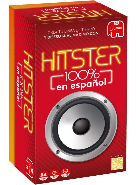 Hitster 100% en español, Juego de Mesa Musical para Adultos, Canciones en español, +16 años, App Gratuita, 2-10 Jugadores